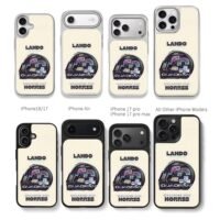 Lando Norris 2023 McLaren SG helmet Chris Brown Phone Case Black Electroplated Silver For Iphone 11 To 17