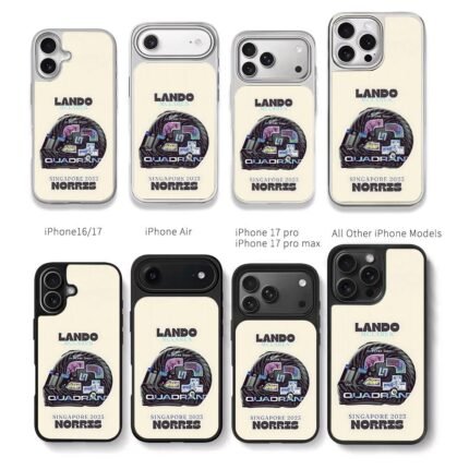 Lando Norris 2023 McLaren SG helmet Chris Brown Phone Case Black Electroplated Silver For Iphone 11 To 17