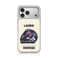 Lando Norris 2023 McLaren SG helmet iPhone 17 Pro Max Electroplated Silver Case1