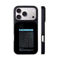 Lando Norris F1 4 repeated text art iPhone 17 Pro Max Black Case