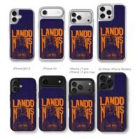 Lando Norris F1 driver helmet 4 art Chris Brown Phone Case Black Electroplated Silver For Iphone 11 To 17