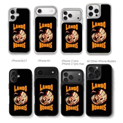 Lando Norris F1 driver with his helmet Chris Brown Phone Case Black Electroplated Silver For Iphone 11 To 17