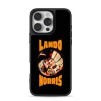 Lando Norris F1 driver with his helmet Phone Case for iPhone 11-17 & Samsung Galaxy S24-S26
