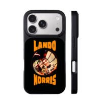 Lando Norris F1 driver with his helmet iPhone 17 Pro Max Black Case