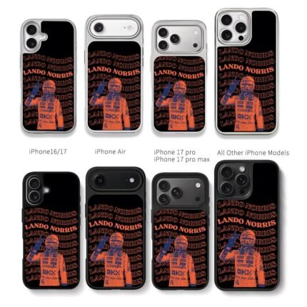 Lando Norris F1 orange racing peace Chris Brown Phone Case Black Electroplated Silver For Iphone 11 To 17