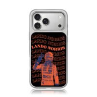 Lando Norris F1 orange racing peace iPhone 17 Pro Max Electroplated Silver Case1