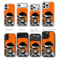 Lando Norris F1 racer orange bw art Chris Brown Phone Case Black Electroplated Silver For Iphone 11 To 17