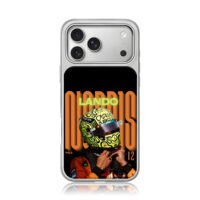 Lando Norris F1 racing helmet iPhone 17 Pro Max Electroplated Silver Case1