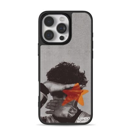 Lando Norris halftone star print iPhone 16 Pro Max Black Case
