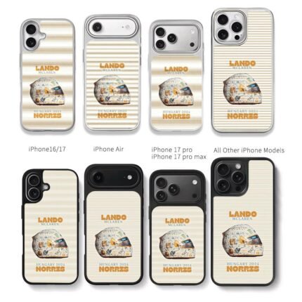 Lando Norris McLaren 2024 F1 helmet Chris Brown Phone Case Black Electroplated Silver For Iphone 11 To 17