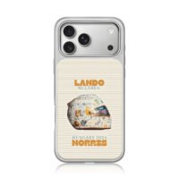 Lando Norris McLaren 2024 F1 helmet iPhone 17 Pro Max Electroplated Silver Case1