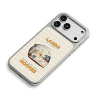 Lando Norris McLaren 2024 F1 helmet iPhone 17 Pro Max Electroplated Silver Case2