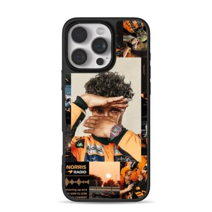Lando Norris McLaren F1 collage iPhone 16 Pro Max Black Case