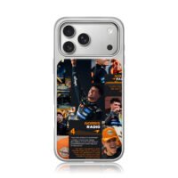 Lando Norris McLaren F1 win collage iPhone 17 Pro Max Electroplated Silver Case1