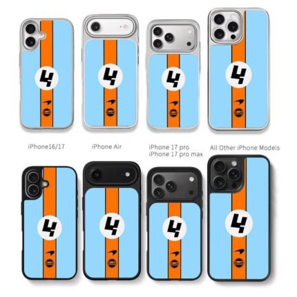 Lando Norris McLaren Gulf livery 4 Chris Brown Phone Case Black Electroplated Silver For Iphone 11 To 17