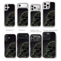 Lando Norris neon text silhouette Chris Brown Phone Case Black Electroplated Silver For Iphone 11 To 17