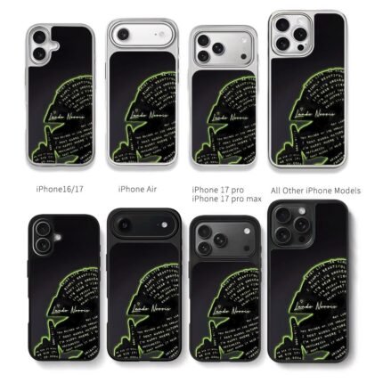 Lando Norris neon text silhouette Chris Brown Phone Case Black Electroplated Silver For Iphone 11 To 17