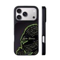 Lando Norris neon text silhouette iPhone 17 Pro Max Black Case