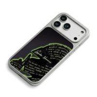 Lando Norris neon text silhouette iPhone 17 Pro Max Electroplated Silver Case2
