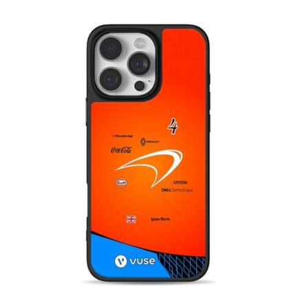 Lando Norris No4 McLaren F1 livery iPhone 16 Pro Max Black Case
