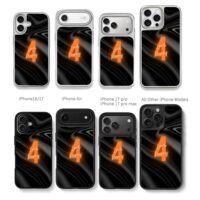 Lando Norris orange 4 on black silk Chris Brown Phone Case Black Electroplated Silver For Iphone 11 To 17