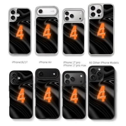 Lando Norris orange 4 on black silk Chris Brown Phone Case Black Electroplated Silver For Iphone 11 To 17