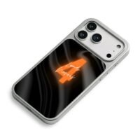 Lando Norris orange 4 on black silk iPhone 17 Pro Max Electroplated Silver Case2
