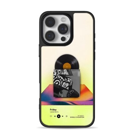 Lando Norris racing helmet vinyl iPhone 16 Pro Max Black Case