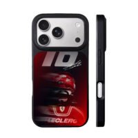 Leclerc F1 Ferrari racing helmet 16 iPhone 17 Pro Max Black Case
