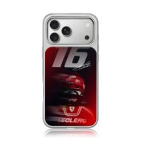 Leclerc F1 Ferrari racing helmet 16 iPhone 17 Pro Max Electroplated Silver Case1