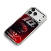 Leclerc F1 Ferrari racing helmet 16 iPhone 17 Pro Max Electroplated Silver Case2