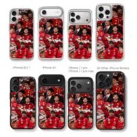 Leclerc Ferrari F1 collage Chris Brown Phone Case Black Electroplated Silver For Iphone 11 To 17