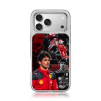 Leclerc Ferrari F1 collage iPhone 17 Pro Max Electroplated Silver Case1