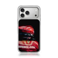 Leclerc Ferrari F1 helmet suit iPhone 17 Pro Max Electroplated Silver Case1