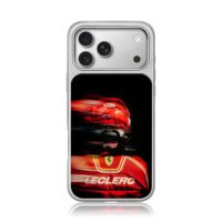 Leclerc Ferrari F1 race helmet iPhone 17 Pro Max Electroplated Silver Case1