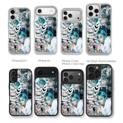 Lee Felix blue hair collage Chris Brown Phone Case Black Electroplated Silver For Iphone 11 To 17