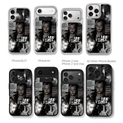 Lee Felix Stray Kids Spotify lyric Chris Brown Phone Case Black Electroplated Silver For Iphone 11 To 17