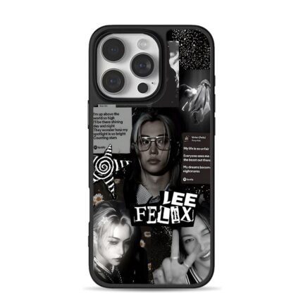 Lee Felix Stray Kids Spotify lyric iPhone 16 Pro Max Black Case