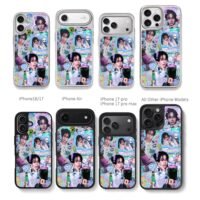 Lee Know cute y2k kpop collage Chris Brown Phone Case Black Electroplated Silver For Iphone 11 To 17