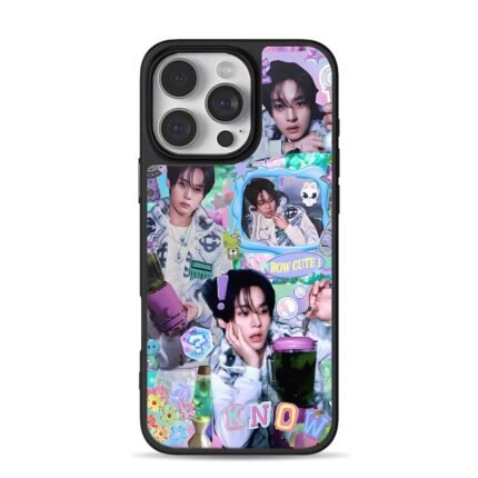 Lee Know cute y2k kpop collage iPhone 16 Pro Max Black Case