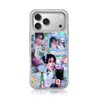 Lee Know cute y2k kpop collage iPhone 17 Pro Max Electroplated Silver Case1