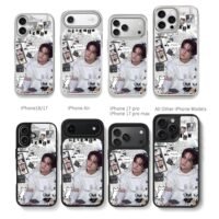Lee Know Stray Kids SKZOO collage Chris Brown Phone Case Black Electroplated Silver For Iphone 11 To 17