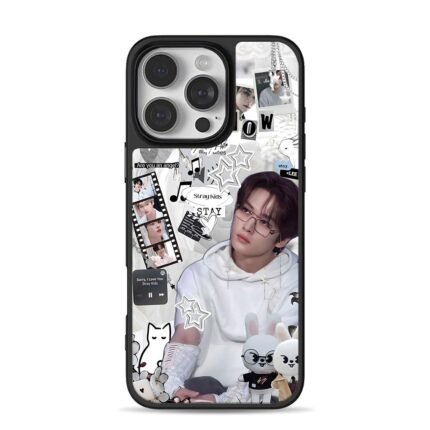 Lee Know Stray Kids SKZOO collage iPhone 16 Pro Max Black Case