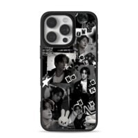Lee Minho black white collage bunny iPhone 16 Pro Max Black Case