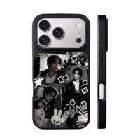 Lee Minho black white collage bunny iPhone 17 Pro Max Black Case