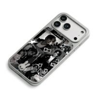 Lee Minho black white collage bunny iPhone 17 Pro Max Electroplated Silver Case2