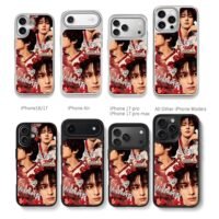 Lee Minho skz collage red decor Chris Brown Phone Case Black Electroplated Silver For Iphone 11 To 17