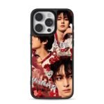 Lee Minho skz collage red decor iPhone 16 Pro Max Black Case