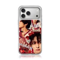 Lee Minho skz collage red decor iPhone 17 Pro Max Electroplated Silver Case1