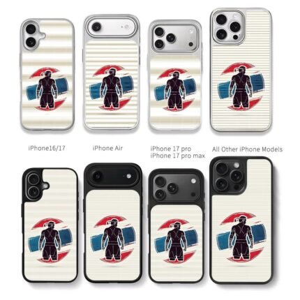 Lee Sin muay thai silhouette badge Chris Brown Phone Case Black Electroplated Silver For Iphone 11 To 17